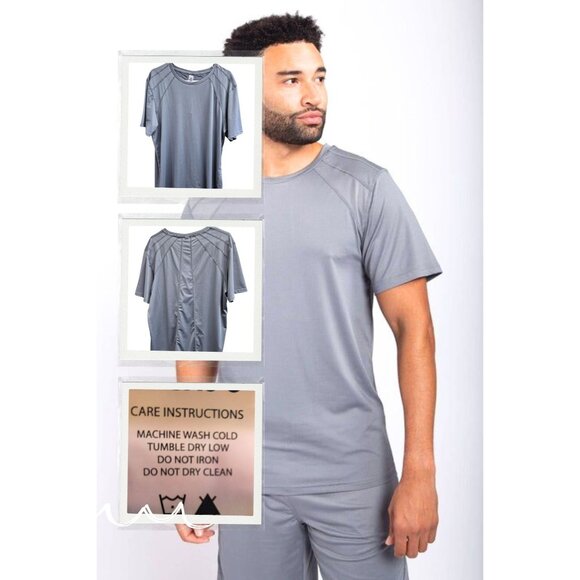 Mono B Mens Gray Performance Short Sleeve T-Shirt M - Picture 1 of 5